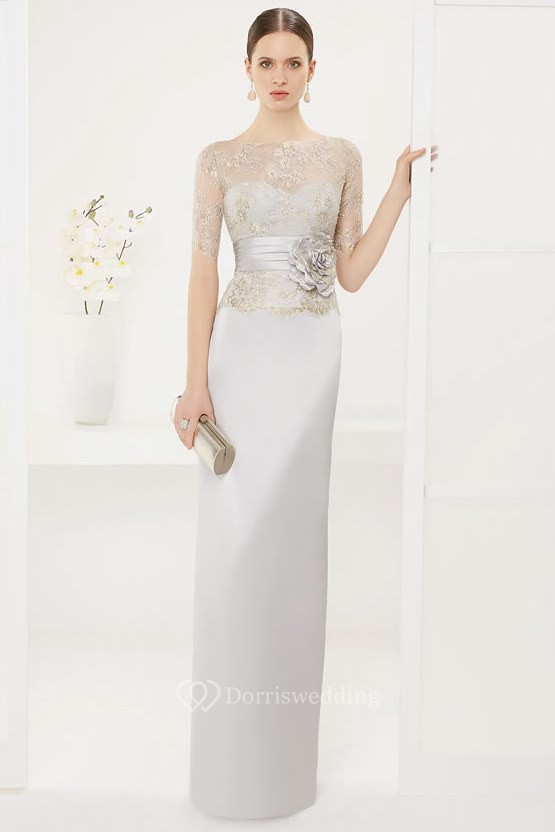 34 sleeve satin sheath wedding dresses nyc