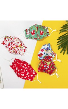 Non-medicial Christmas Cotton Washable Face Mask In 5 Colors