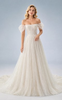 A-line Tulle a Elegant Bridal Formal Wedding Dress