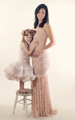 Lace Mermaid Sleeveless Strapless Dress