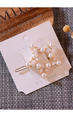 Preciosa pinza para el cabello romántica con forma de círculo, rectángulo, estrella, corazón o corona.