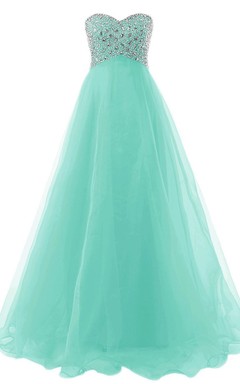 Sweetheart Bust-embellishmented A-line Gown With Lace-up Back