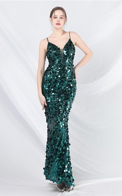 Robe de soirée longue à bretelles haut de gamme