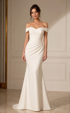 Off-the-Shoulder Satin Mermaid Formal Gown
