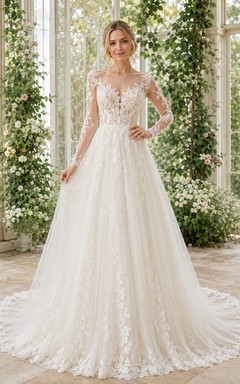 Brautkleid aus Spitze und Tüll im Meerjungfrauenstil mit V-Ausschnitt, ärmellos, Kapellenschleppe und tiefem V-Ausschnitt am Rücken
