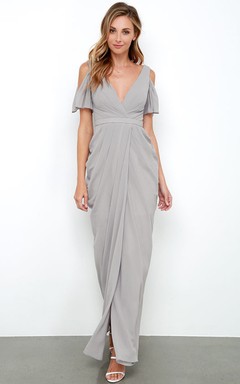 V-Neck Chic Sheath With Front Split