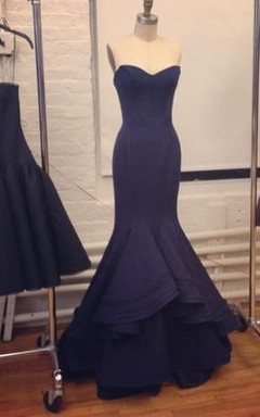 Robes de soirée élégantes bleu marine, robes de bal, robes bustier de créateur pour femmes