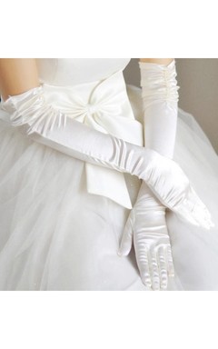 Gants de mariage blancs en dentelle et satin, montants jusqu'au coude