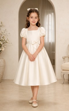 Classic Satin with Full Skirt Flower Girl Dress