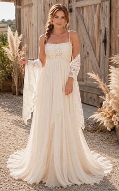 Brautkleid aus Spitze und Tüll, A-Linie, V-Ausschnitt, ärmellos, Kapellenschleppe