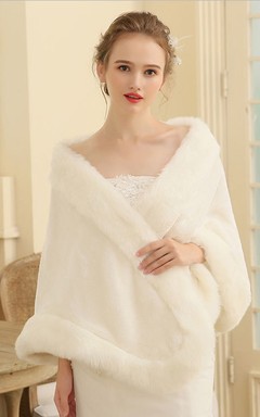 Neuer Brautpelzcape in Übergröße, weißer Umhang für Hochzeiten, Brautkleider, Hochzeitsaccessoires, Damen, Winter