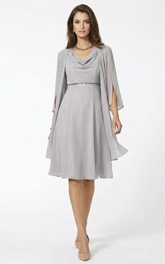 V-Neck Jeweled Chiffon Mother of the Bride