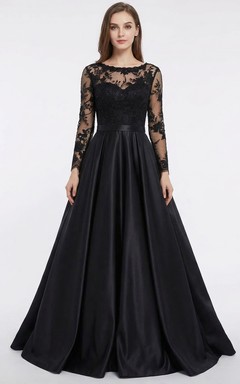 Vestido de gala gótico de satén negro, tallas grandes