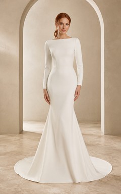 Spitzenhochzeitskleid Meerjungfrauen-Stil, ärmellos, mit Kapellenschleppe