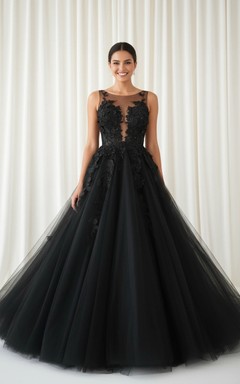 Vestido de novia negro de elegancia gótica