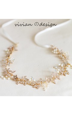 Western Style Golden Retro Diamond Forest Fairy Hair Ornaments Wreath