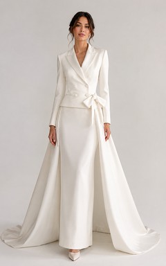 Ivory Wrap Jacket A-Line Wedding Dress