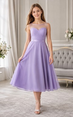 Lavendelfarbenes Brautjungfernkleid (A-Linie, herzförmiger Schnitt, ärmellos, Satin)
