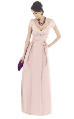 Robe chic trapèze à col en V et manches courtes