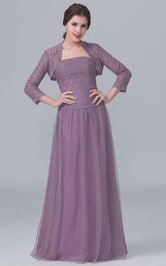 Robe bustier trapèze avec veste en dentelle à 3 ou 4 manches