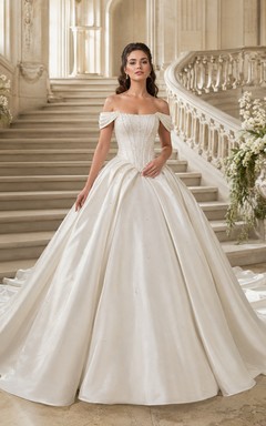 Satin-Hochzeitskleid, Etuikleid, One-Shoulder-Kleid, ärmellos, mit Schleppe