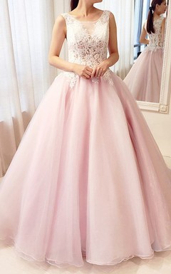 Vestido de fiesta moderno sin mangas, largo hasta el suelo, de encaje y tul, con volantes.
