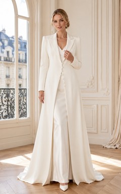 High Elegant Gown Neck Satin Bridal Classic Wedding Dress Ball