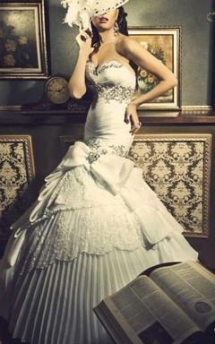 New Fashion Lace Beaded Mermaid Wedding Dresses Lace Bling Bling Wedding Gowns