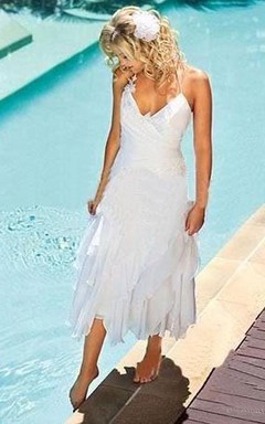 Vestido de novia hawaiano corto, informal, tropical, blanco, para renovación de votos, estilo playero.