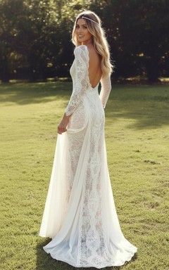 Vestido de encaje estilo boho para ceremonia civil