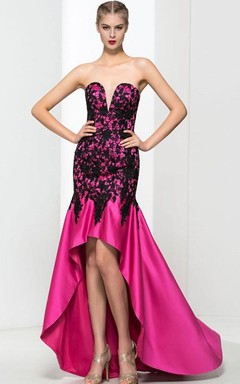 Sweetheart Lace High Low Prom Dress
