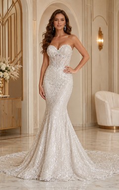 Vestido de novia elegante y formal para ceremonia de sirena