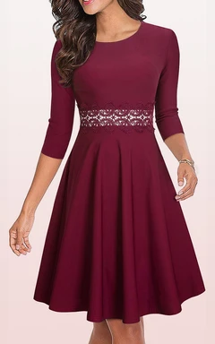 Burgundy 3/4 Length Sleeve