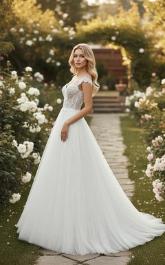 Robe de mariée en tulle fluide et décontractée