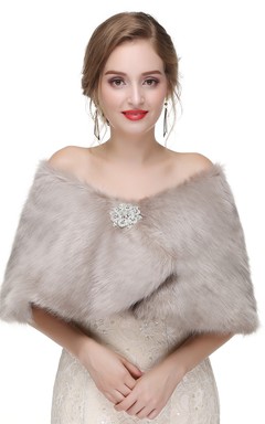 Bridal Winter Warm Wool Cape High-End Fur Wedding Dress Fox Fur Waistcoat