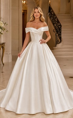 Brautkleid aus Satin im Meerjungfrauenstil, trägerlos, mit Schleppe