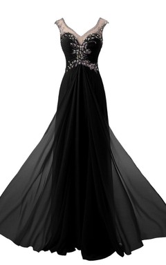 Robe longue à manches courtes avec effet illusion perlé