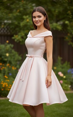 Classic Satin Tea-Length Homecoming Dress