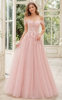 Vestido de noche de lujo largo hasta el suelo, sin mangas, de tul, color rosa empolvado con escote corazón.