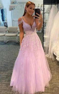 Vestido de fiesta de corte imperio con encaje de tul y cuentas, sexy y sexy