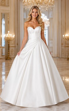 Robe de bal Palace Purity, longue jusqu'au sol, bustier sans manches, en satin de luxe, robe de mariée