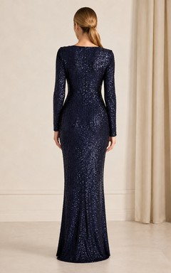 Gold Sequin Gown Formal Evening Floor-length Polished Occasion Dress