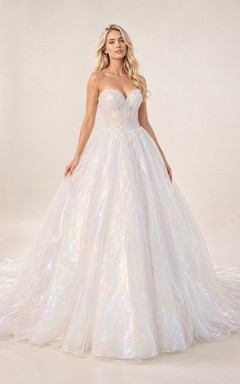 Vestido de novia formal sencillo, romántico y elegante con escote corazón, edición B Ball
