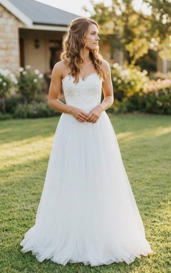 Robe de mariée bahaméenne en tulle et dentelle à décolleté cœur