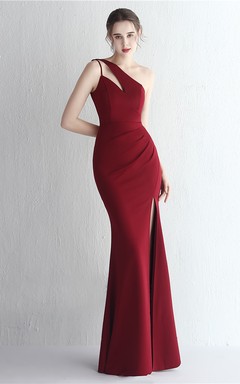 Satin-Kleid, schmal geschnitten, schulterfrei, lang, für festliche Anlässe wie Dinnerpartys, Hochzeiten oder Ausstellungen von Automodellen