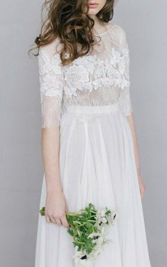 Robe de mariée Ivis Couture à manches longues couleur lait