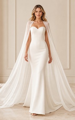 Simple Mermaid Sweetheart Satin Bridal Classic Wedding Dress