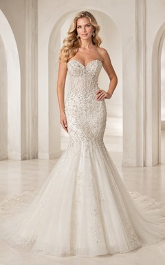 Mermaid a Elegant Bridal Formal Ceremony Wedding Dress