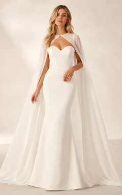 Simple Square Sheath Neck Satin Bridal Classic Wedding Dress
