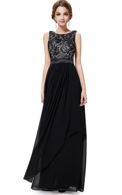 Robe sans manches en mousseline avec corsage en dentelle